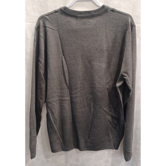 U.S. POLO ASSN. PULLOVER GREY ARGYLE MENS LONG SLEEVE SWEATER SIZE LG. NWT - Picture 2 of 6